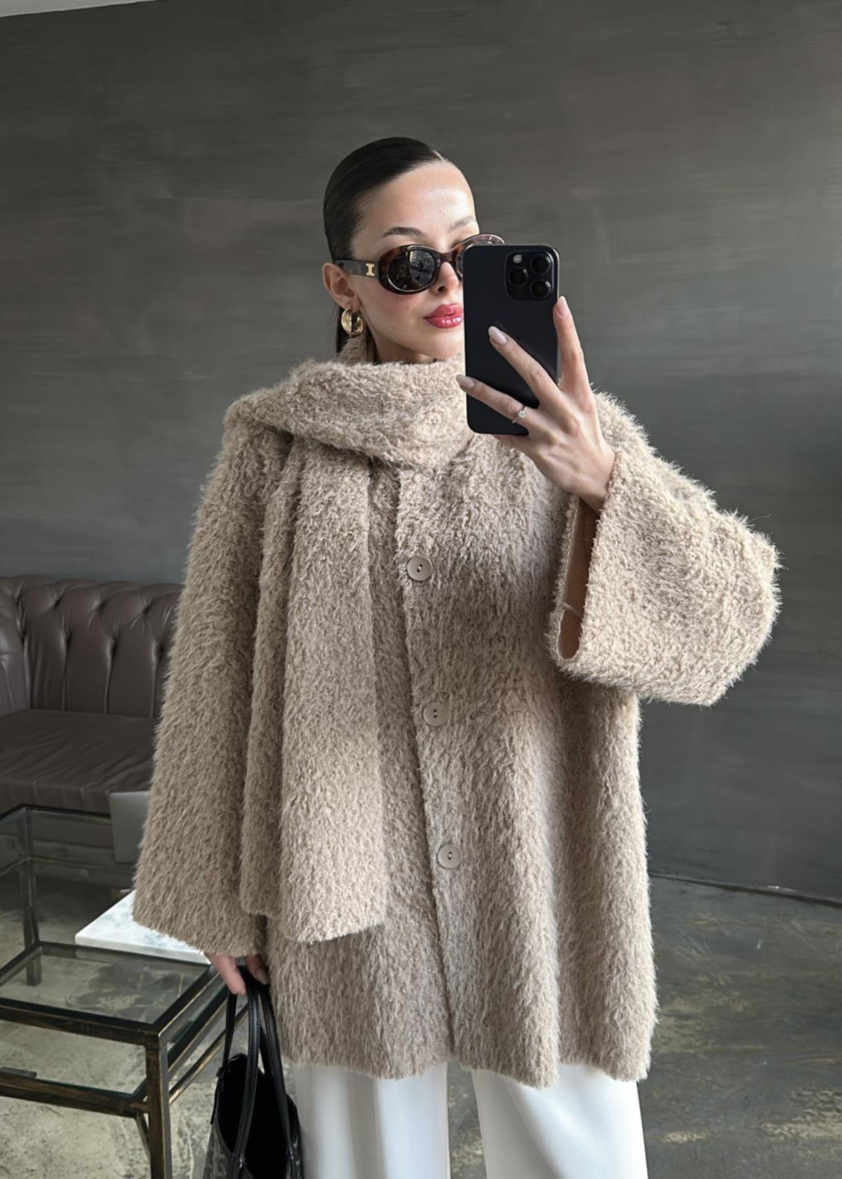Atkılı Tüylü Ceket