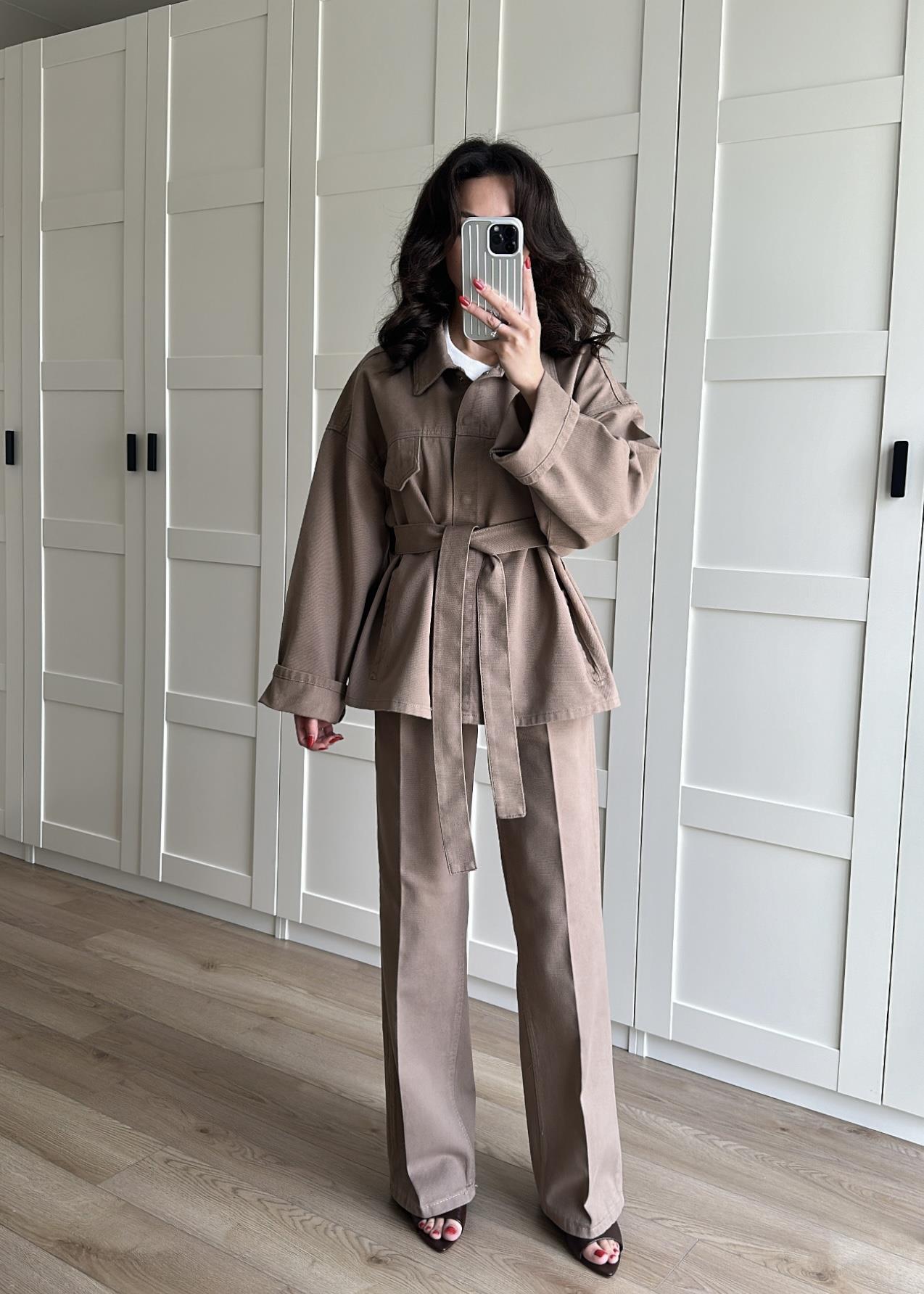 Çıtçıtlı Denim Takım